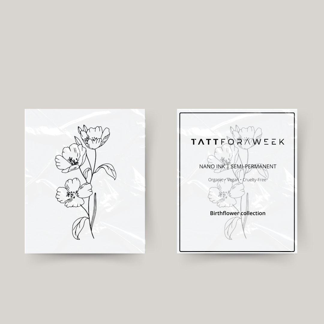 Midlertidig tatovering fødselsblomst august