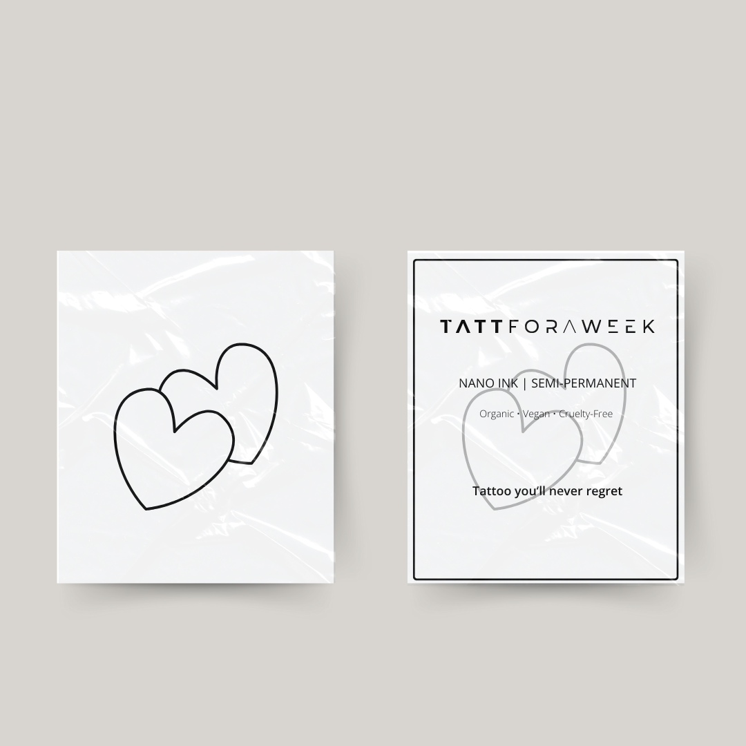 Cuori collegati con tatuaggio temporaneo
