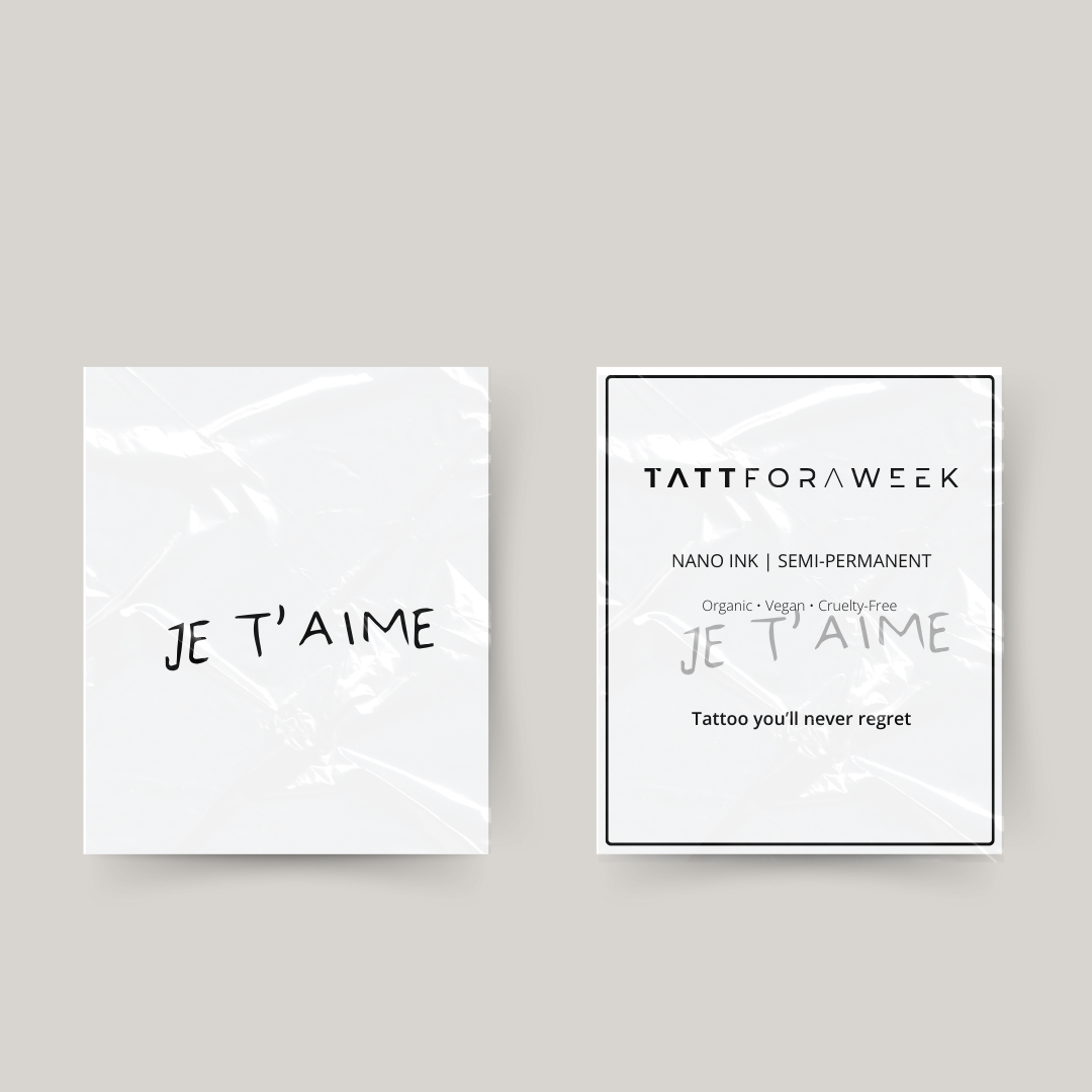 Temporäres Tattoo je t'aime