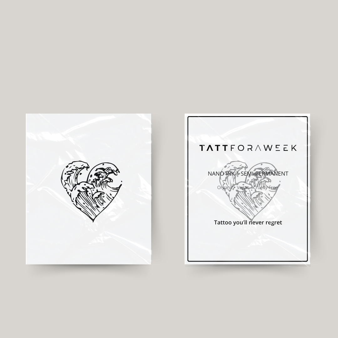 Temporäres Tattoo Wellenherz