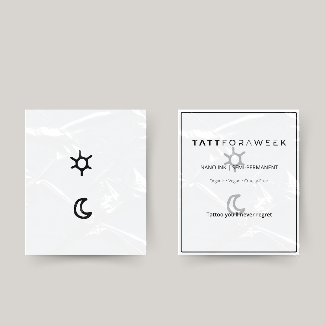 Temporäres Tattoo Stern und Mond