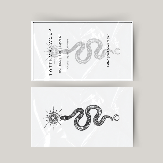 Serpente, sole e luna del tatuaggio temporaneo