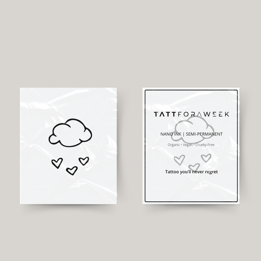 Temporäre Tattoo-Wolke mit Herzen