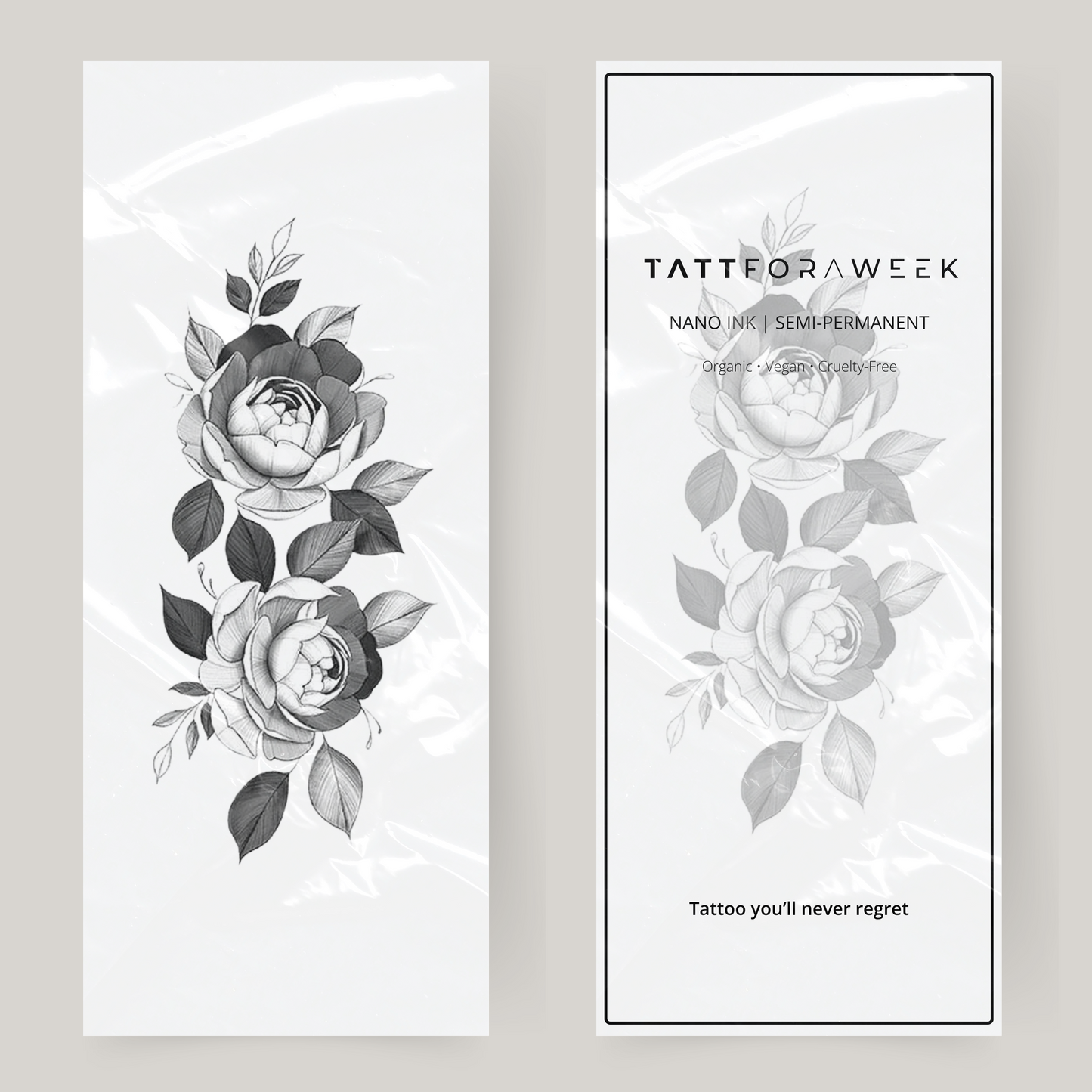 Grande tatuagem falsa de rosas florescendo