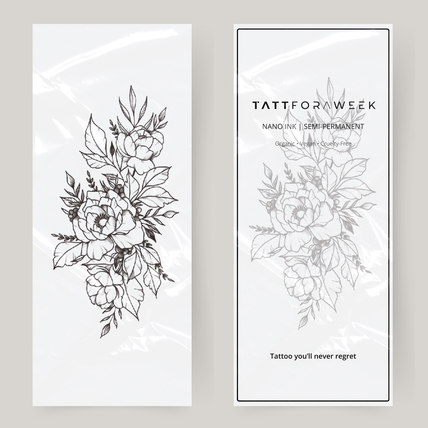 Tatuaje falso grande rosal