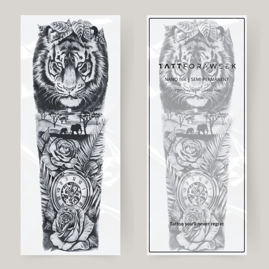 Klebetattoo sleeve Löwe