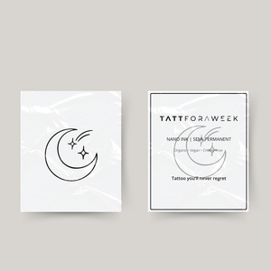 Temporäres Tattoo Mond und Sternschnuppe