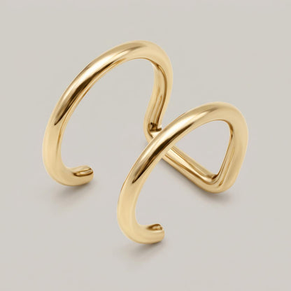 Ear cuff dubbel goud