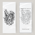 Großer Fake-Tattoo-Tiger mit Blumen