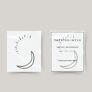 Temporäres Tattoo Mond und Sonnenstrahlen